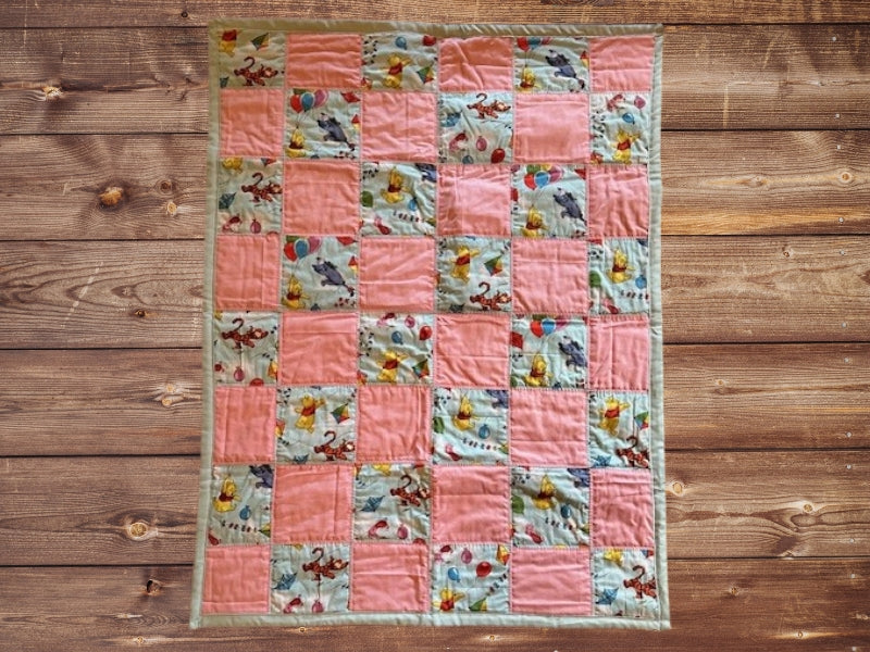 Pink Pooh Baby Quilt