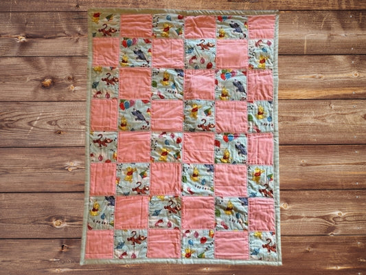 Pink Pooh Baby Quilt